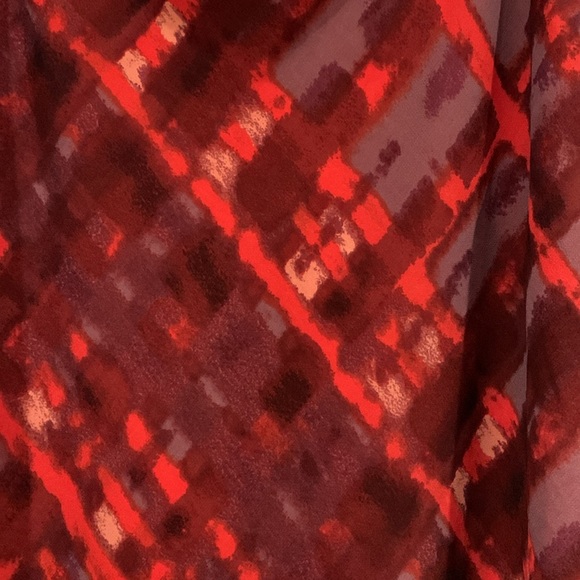 CAbi Red & Maroon/Dark Red Tank Blouse, 100% polyester, S - Picture 6 of 15